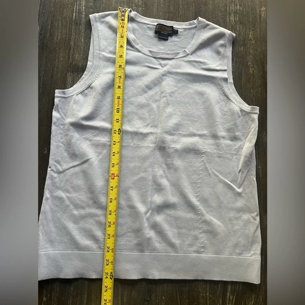 PENDELTON light blue silk , nylon , cotton sweater tank top PL - Picture 8 of 9